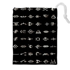 Electrical Symbols Callgraphy Short Run Inverted Drawstring Pouch (4xl) by WetdryvacsLair