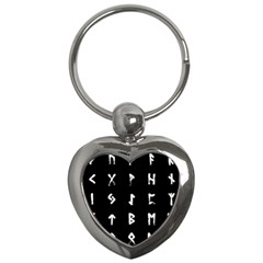 Elder Futhark Rune Set Collected Inverted Key Chain (heart)