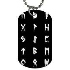 Elder Futhark Rune Set Collected Inverted Dog Tag (one Side)