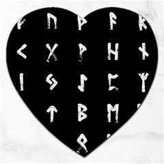 Elder Futhark Rune Set Collected Inverted Jigsaw Puzzle (heart) by WetdryvacsLair