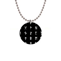 Elder Futhark Rune Set Collected Inverted 1  Button Necklace by WetdryvacsLair