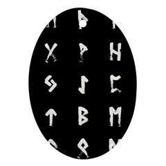 Elder Futhark Rune Set Collected Inverted Oval Ornament (two Sides) by WetdryvacsLair