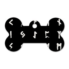 Elder Futhark Rune Set Collected Inverted Dog Tag Bone (two Sides)