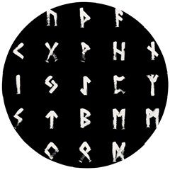 Elder Futhark Rune Set Collected Inverted Wooden Puzzle Round