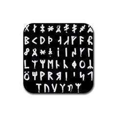 Complete Dalecarlian Rune Set Inverted Rubber Square Coaster (4 Pack) 