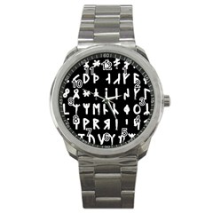 Complete Dalecarlian Rune Set Inverted Sport Metal Watch