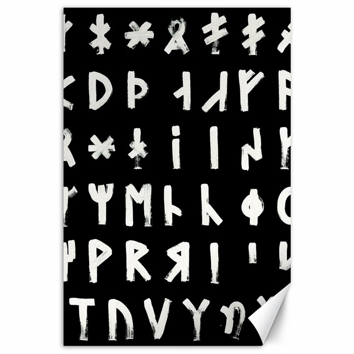 Complete Dalecarlian Rune Set Inverted Canvas 24  x 36 