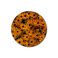 Rudbeckias  Rubber Round Coaster (4 Pack)  by Sobalvarro