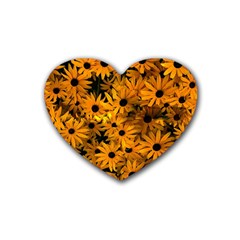 Rudbeckias  Rubber Coaster (heart)  by Sobalvarro