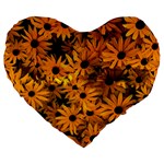 Rudbeckias  Large 19  Premium Heart Shape Cushions Front