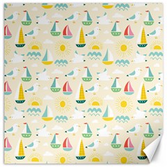 Ships Pattern Love Canvas 12  X 12  by designsbymallika