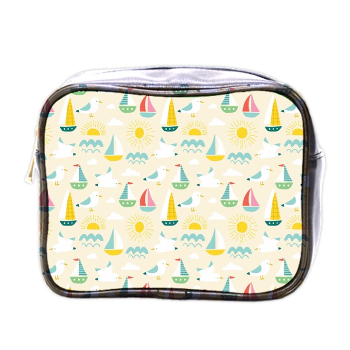 Ships Pattern Love Mini Toiletries Bag (One Side)