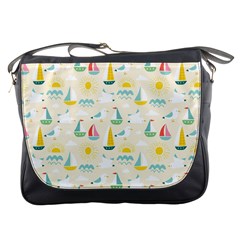 Ships Pattern Love Messenger Bag by designsbymallika