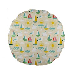 Ships Pattern Love Standard 15  Premium Round Cushions by designsbymallika