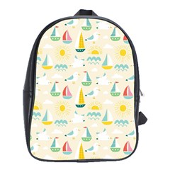 Ships Pattern Love School Bag (xl) by designsbymallika