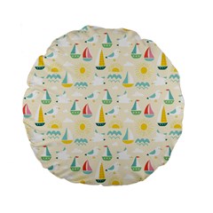 Ships Pattern Love Standard 15  Premium Flano Round Cushions by designsbymallika