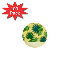 Yellow Tropical Pattern 1  Mini Buttons (100 Pack)  by designsbymallika