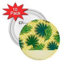 Yellow Tropical Pattern 2 25  Buttons (10 Pack)  by designsbymallika