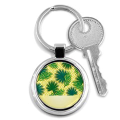 Yellow Tropical Pattern Key Chain (round) by designsbymallika