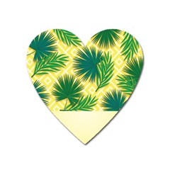 Yellow Tropical Pattern Heart Magnet