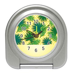 Yellow Tropical Pattern Travel Alarm Clock by designsbymallika