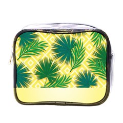 Yellow Tropical Pattern Mini Toiletries Bag (one Side) by designsbymallika