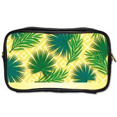 Yellow Tropical Pattern Toiletries Bag (two Sides) by designsbymallika