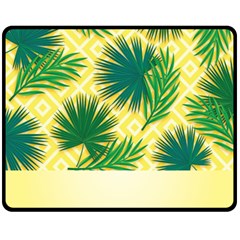 Yellow Tropical Pattern Fleece Blanket (medium)  by designsbymallika