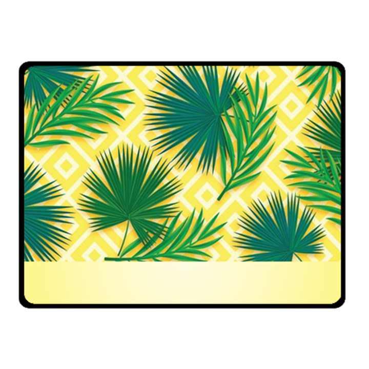 Yellow Tropical Pattern Fleece Blanket (Small)