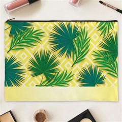 Yellow Tropical Pattern Cosmetic Bag (xxxl) by designsbymallika