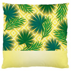 Yellow Tropical Pattern Large Flano Cushion Case (one Side) by designsbymallika