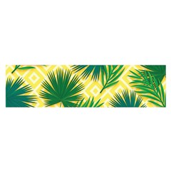 Yellow Tropical Pattern Satin Scarf (oblong) by designsbymallika