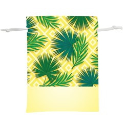 Yellow Tropical Pattern  Lightweight Drawstring Pouch (xl) by designsbymallika