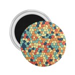 Mosaic Print Yellow 2.25  Magnets Front