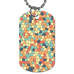 Mosaic Print Yellow Dog Tag (one Side) by designsbymallika