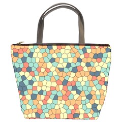 Mosaic Print Yellow Bucket Bag by designsbymallika