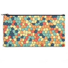 Mosaic Print Yellow Pencil Case by designsbymallika