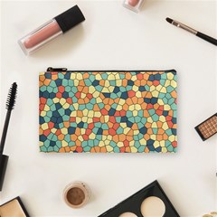 Mosaic Print Yellow Cosmetic Bag (small) by designsbymallika