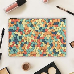 Mosaic Print Yellow Cosmetic Bag (large) by designsbymallika