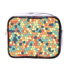 Mosaic Print Yellow Mini Toiletries Bag (one Side) by designsbymallika