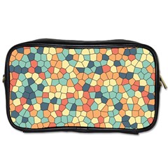 Mosaic Print Yellow Toiletries Bag (two Sides) by designsbymallika