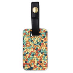 Mosaic Print Yellow Luggage Tag (one Side) by designsbymallika