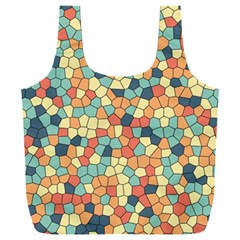 Mosaic Print Yellow Full Print Recycle Bag (xxxl) by designsbymallika