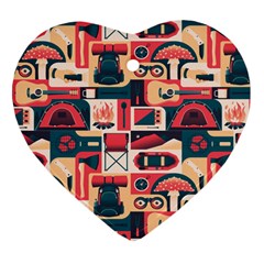 Guitar And Trip Heart Ornament (Two Sides)