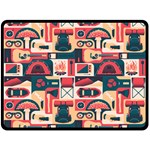 Guitar And Trip Fleece Blanket (Large)  80 x60  Blanket Front