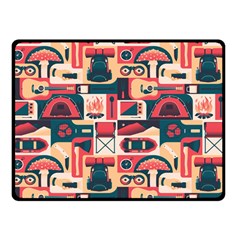 Guitar And Trip Double Sided Fleece Blanket (Small) 