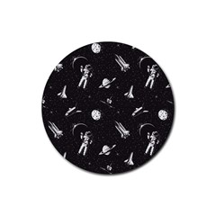 Space Love Rubber Coaster (round)  by designsbymallika