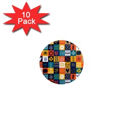 Tribal Love Pattern 1  Mini Magnet (10 Pack)  by designsbymallika