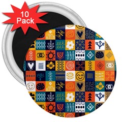 Tribal Love Pattern 3  Magnets (10 Pack)  by designsbymallika