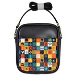 Tribal Love Pattern Girls Sling Bag Front